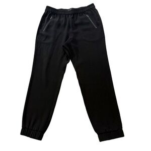 J. Crew Pants Joggers Elastic Waist Cinched Cuffs Zippered Pockets Black Size 6